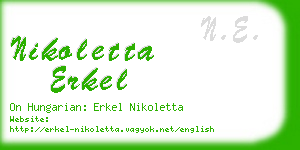 nikoletta erkel business card